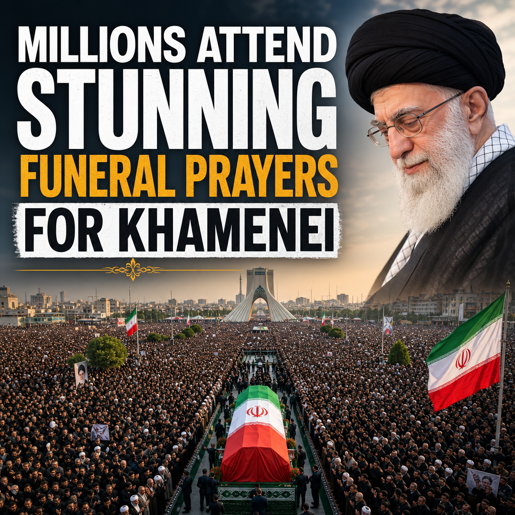 Illustration of Millions Attend Stunning Funeral Prayers for Khamenei