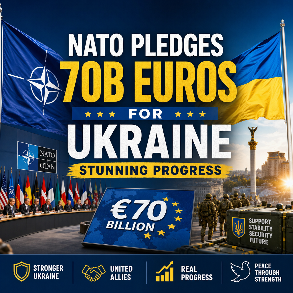 Illustration of NATO Pledges 70B Euros for Ukraine: Stunning Progress