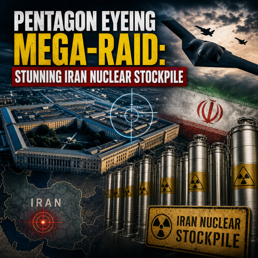 Illustration of Pentagon Eyeing Mega-Raid: Stunning Iran Nuclear Stockpile
