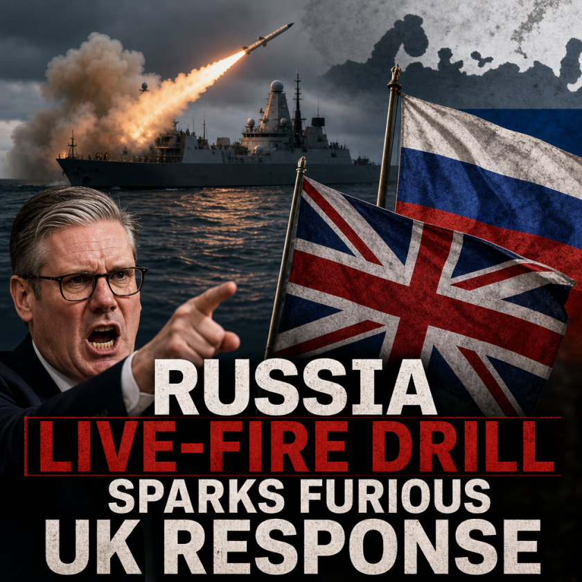 Illustration of Russia Live-Fire Drill Sparks Furious UK Response