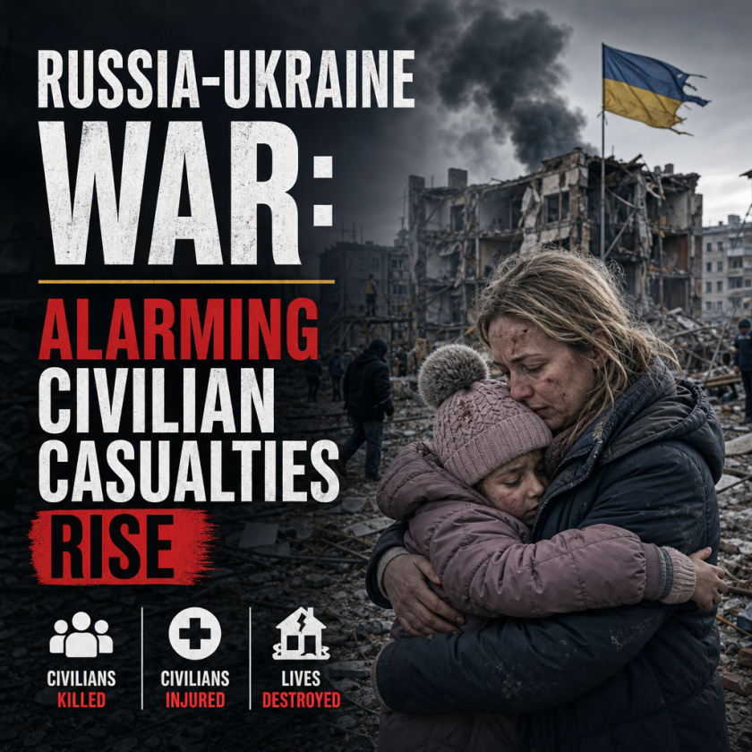 Illustration of Russia-Ukraine War: Alarming Civilian Casualties Rise