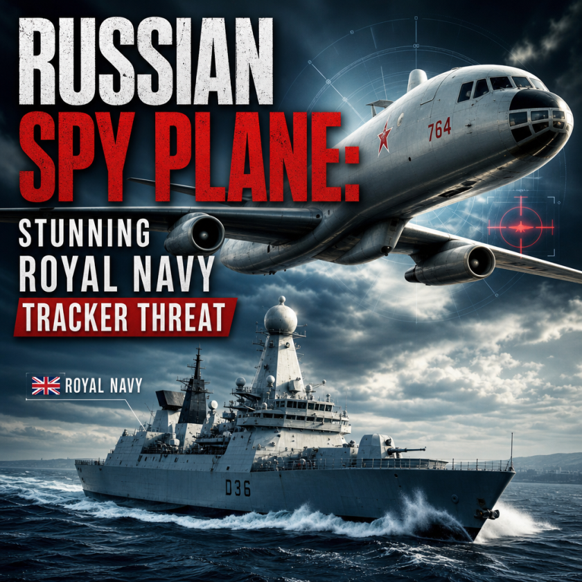 Illustration of Russian Spy Plane: Stunning Royal Navy Tracker Threat