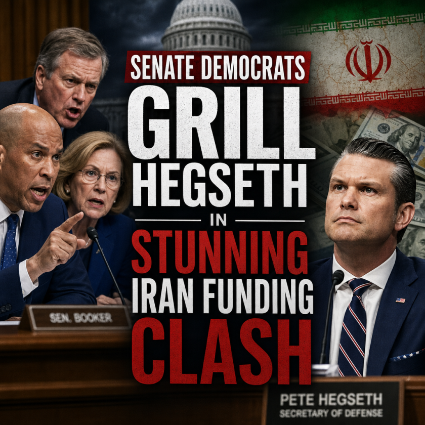 Illustration of Senate Democrats Grill Hegseth in Stunning Iran Funding Clash