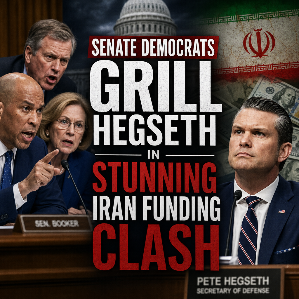 Illustration of Senate Democrats Grill Hegseth in Stunning Iran Funding Clash
