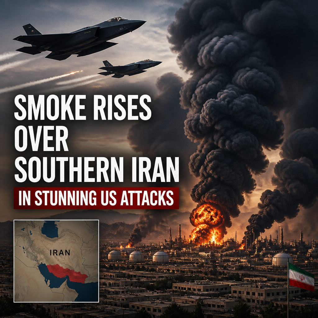 Illustration of Smoke Rises Over Southern Iran in Stunning US Attacks