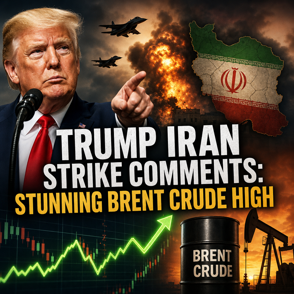 Illustration of Trump Iran Strike Comments: Stunning Brent Crude High