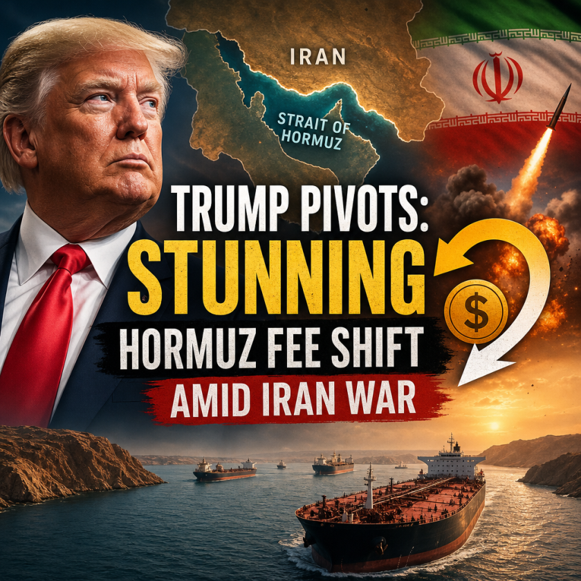 Illustration of Trump Pivots: Stunning Hormuz Fee Shift Amid Iran War