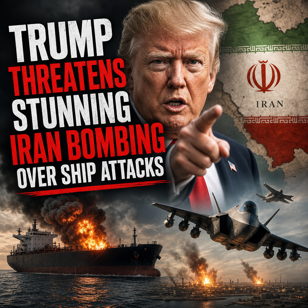 Illustration of Trump Threatens Stunning Iran Bombing Over Ship Attacks