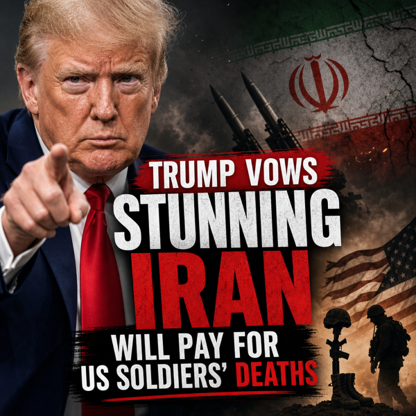 Illustration of Trump Vows Stunning Iran Will Pay for US Soldiers' Deaths