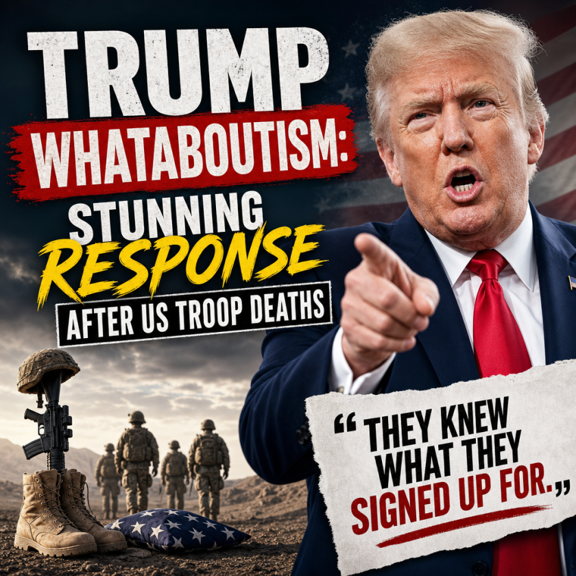 Illustration of Trump Whataboutism: Stunning Response After US Troop Deaths