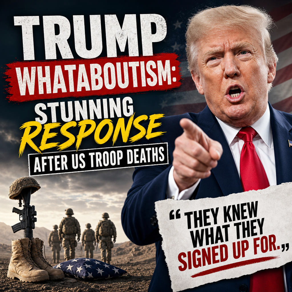 Illustration of Trump Whataboutism: Stunning Response After US Troop Deaths
