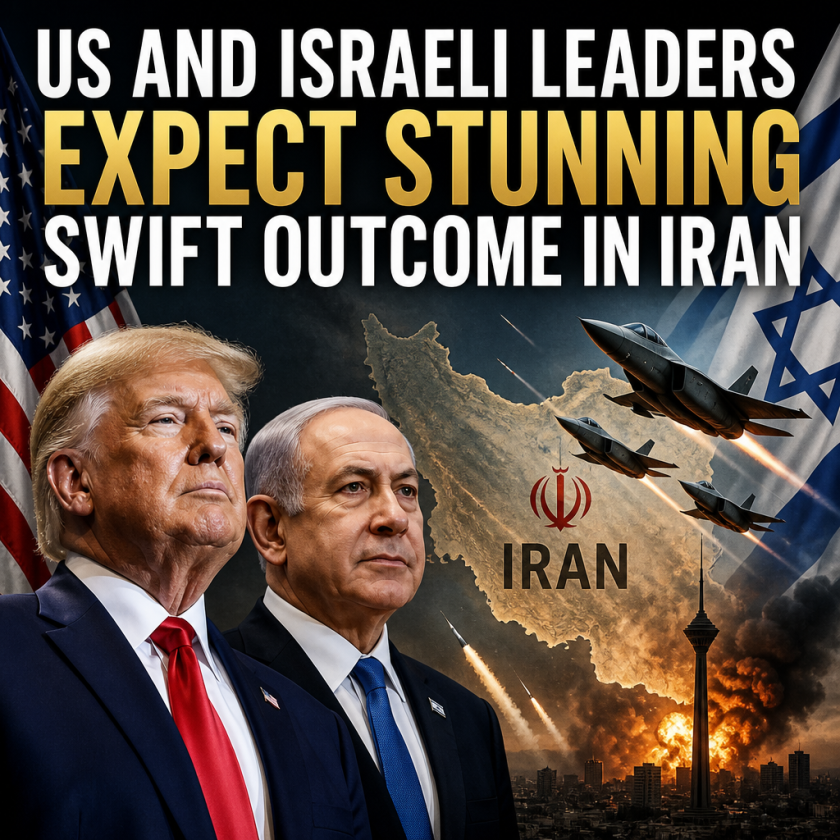 Illustration of US and Israeli Leaders Expect Stunning Swift Outcome in Iran