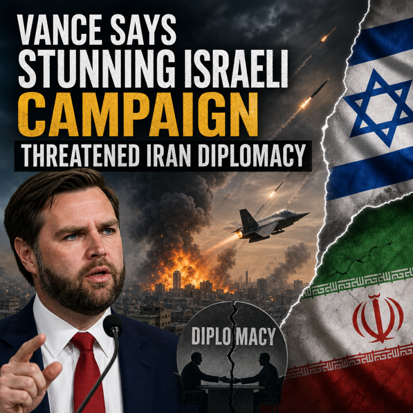 Illustration of Vance Says Stunning Israeli Campaign Threatened Iran Diplomacy