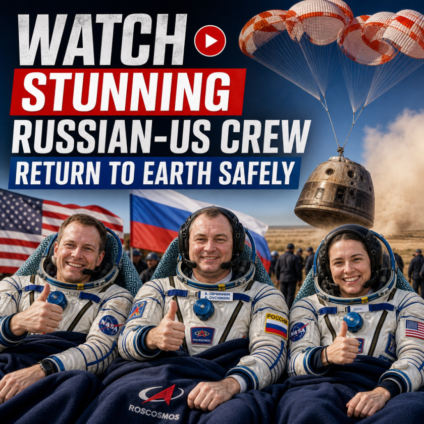 Illustration of WATCH Stunning Russian-US Crew Return to Earth Safely