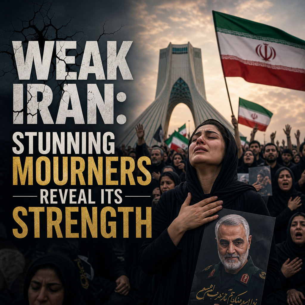 Illustration of Weak Iran: Stunning Mourners Reveal Its Strength
