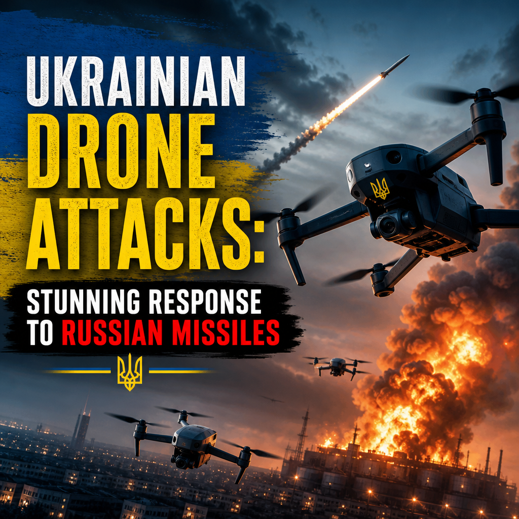 Illustration of Ukrainian Drone Attacks: Stunning Response to Russian Missiles